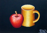 マグカップとリンゴ